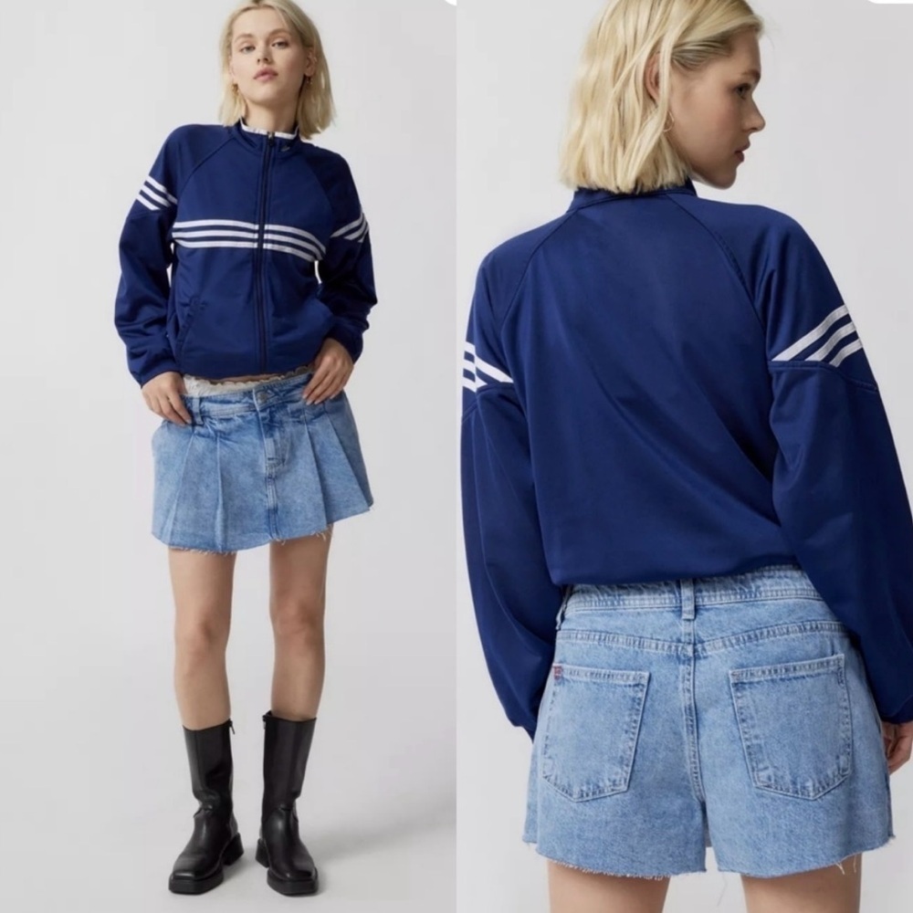 Urban Outfitters Mia Denim Pleated Skort in Light Blue